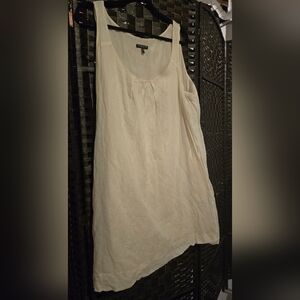 Eileen Fisher Cream Silk Lined Dress Tunic Lagenlook 2X